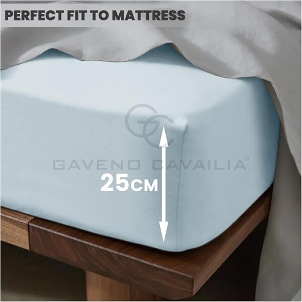 Sky Blue Plain Deluxe Fitted Sheet - Image 15