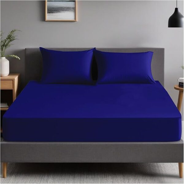 Silver Plain Deluxe Fitted Sheet - Image 2