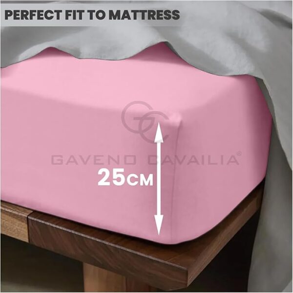 Pink Plain Deluxe Fitted Sheet - Image 15