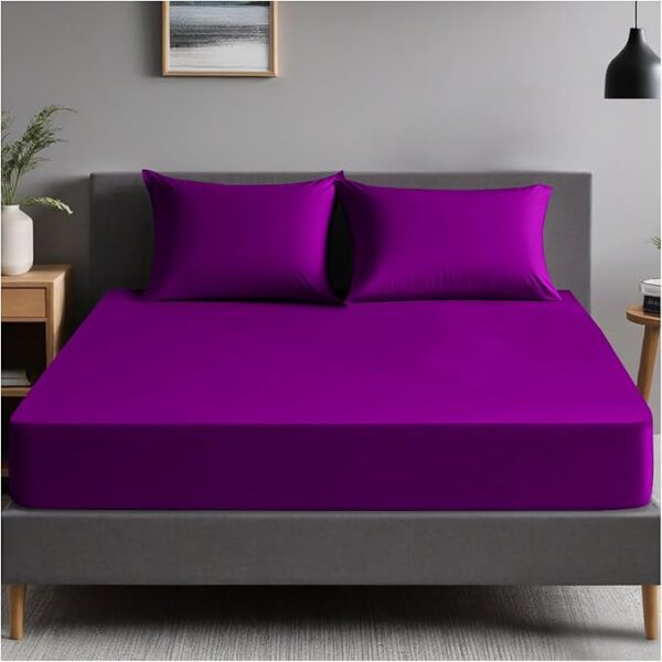 Silver Plain Deluxe Fitted Sheet - Image 7