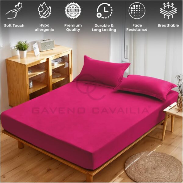 Fuchsia Plain Deluxe Fitted Sheet - Image 15
