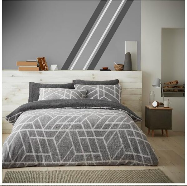 Yellow Ely Geo Teddy Duvet Cover Set - Image 4