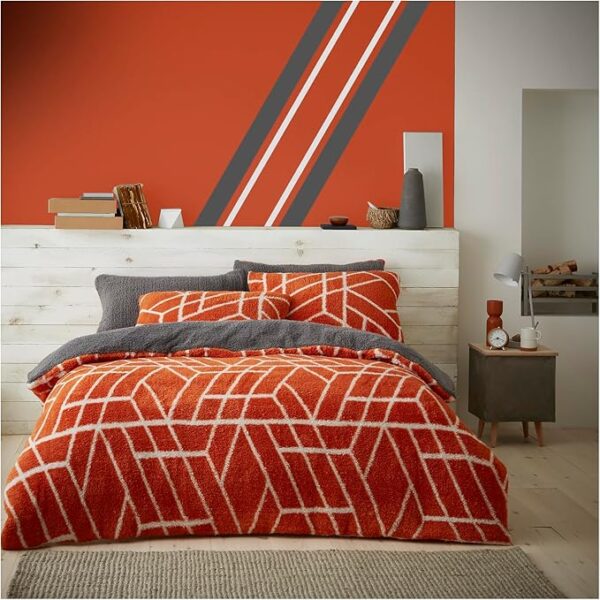 Yellow Ely Geo Teddy Duvet Cover Set - Image 2