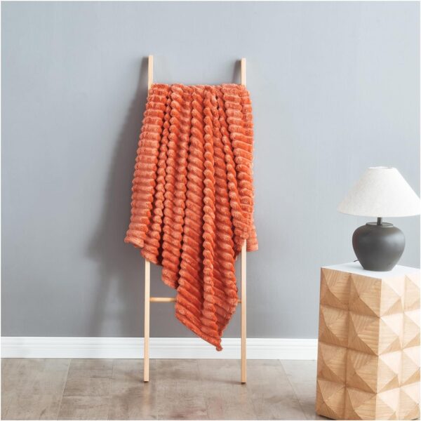 ORANGE OSUM RIBBED THROW - Image 2